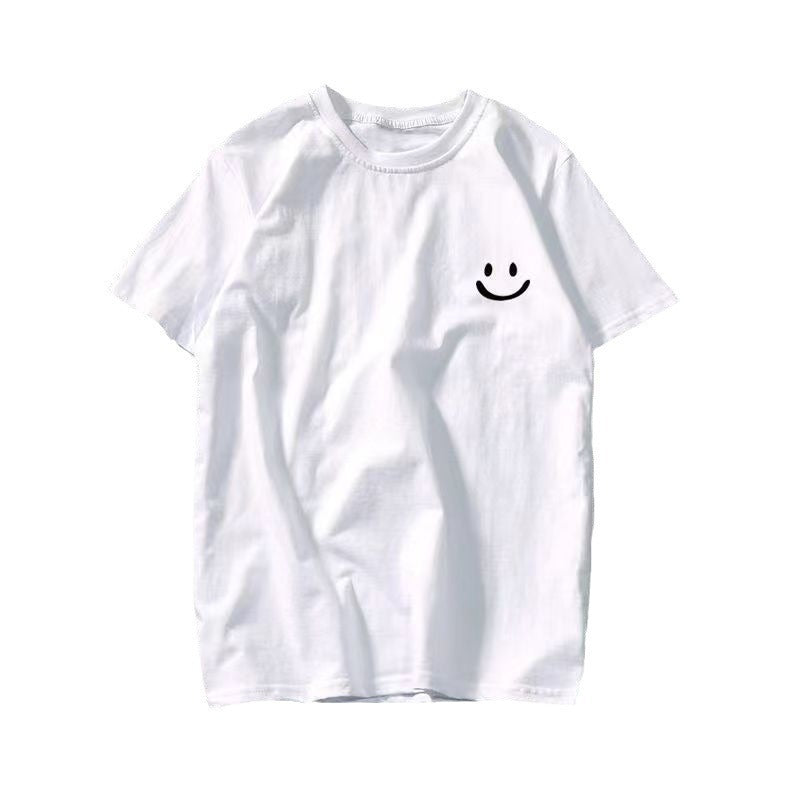 Ice Silk Cool Short Sleeve Men's Loose Student Black and White Half Sleeve T-Shirt Summer Trendy Round Neck T Shirt All-Match Bottoming Shirt