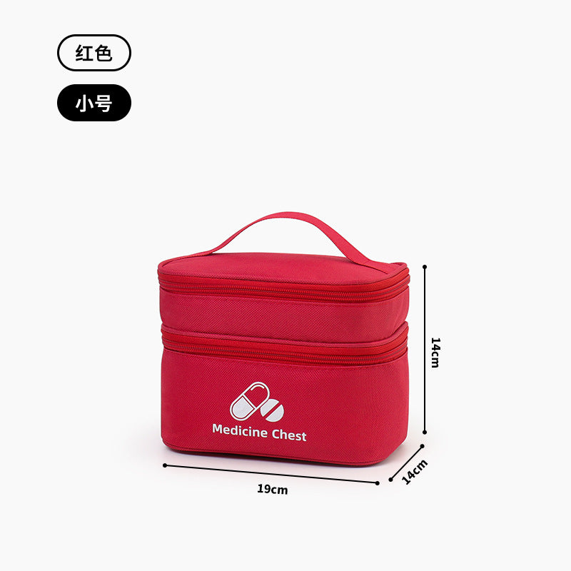 Outdoor First Aid Kit Large Capacity Household Medicine Box Double Layer Classification Storage Medicine Organizer Travel Portable Medicine Bag