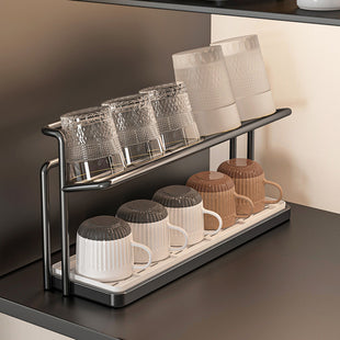 Cabinet Inner Layered Storage Rack Kitchen Countertop White Desktop Storage Rack Organizer Shelf for Seasonings, Bowls, Plates, and Cookware