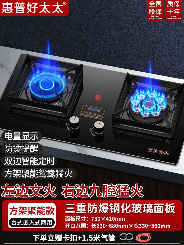 Wholesale High Power Nine-Burner Intense Flame Gas Stove Household Dual Burner Built-in Dual-use Gas Stove Natural Gas Dual Burner