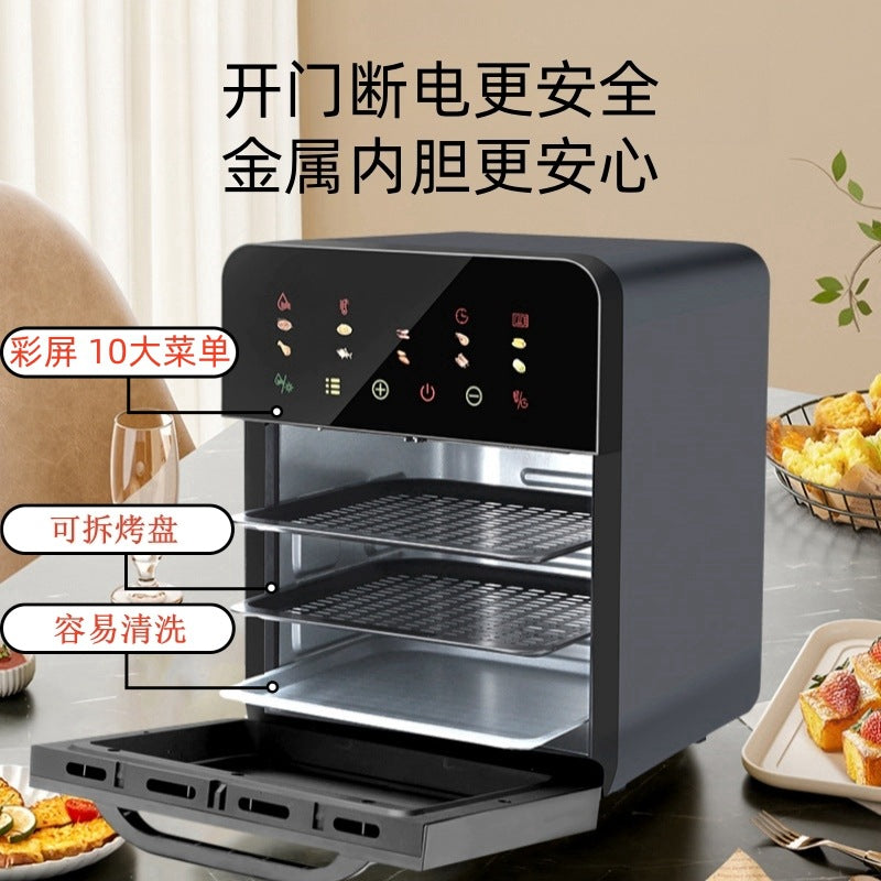Cross-Border New Smart Visual Air Fryer Household Large Capacity Multi-Functional Air Oven Baking Professional Fryer Oven