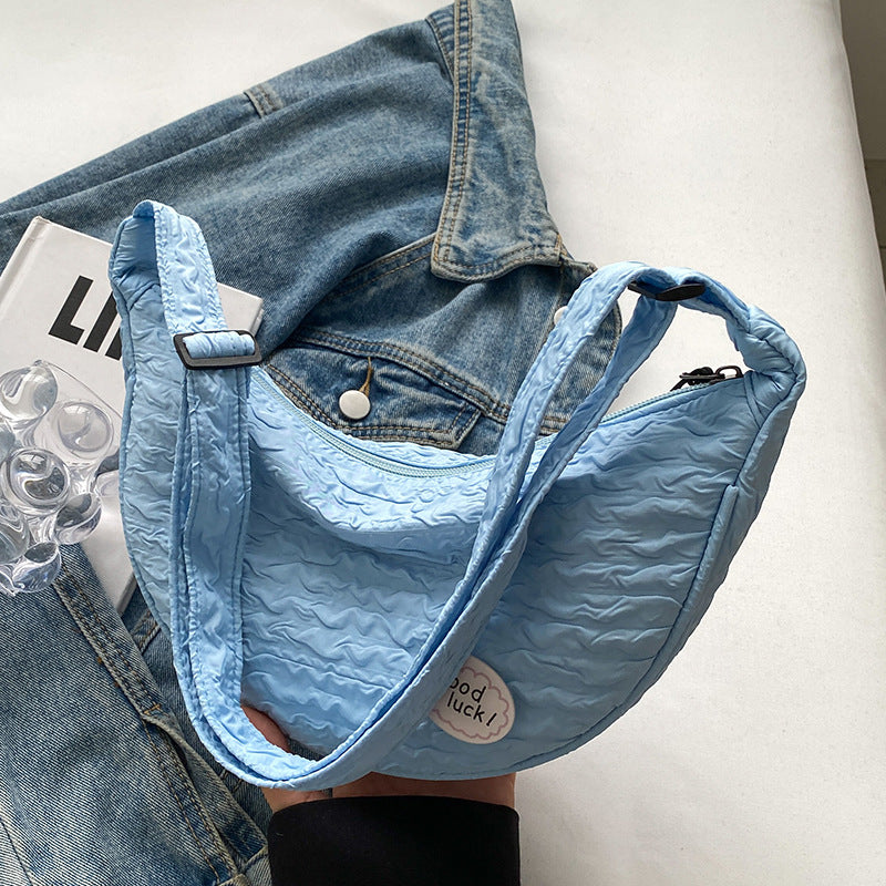 Cute and Versatile Niche Canvas Small Bag for Women2023New Women's Bag Korean Version Crossbody Bag Fashion Single Shoulder Dumpling Bag