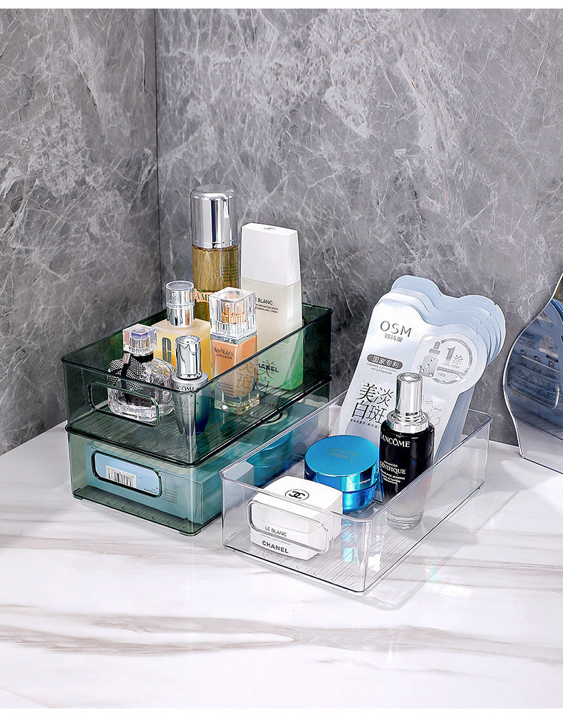 Desktop Storage Box Acrylic Transparent Box Snacks Skincare Miscellaneous Basket Desktop Cosmetic Rack Organizer