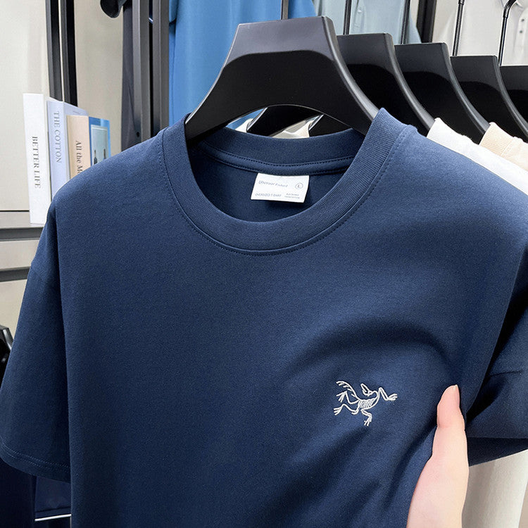 Cotton Short Sleeve T Men's T-Shirt Ancestor Bird Same Style Embroidered Fashion Wholesale Men's Round Neck Summer Thin T-Shirt
