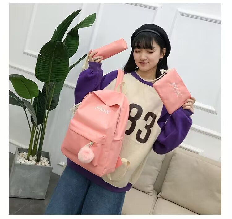 Three-piece Backpack Set New Korean Version Fashionable Backpack for Primary and Secondary School Students Large Capacity Unisex Travel Bag http://detail.1688.com/offer/940937569372.html