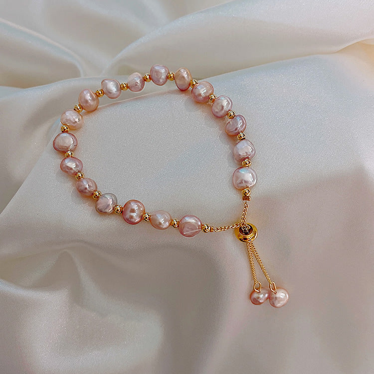 Baroque Pearl Wrap Open Bracelet Fashionable Light Luxury Elegant High-end Bracelet New Style Hand Jewelry Wholesale