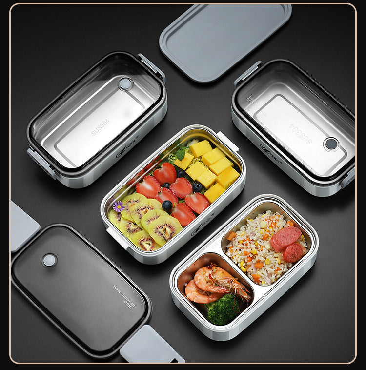 304Stainless Steel Sealed Insulated Lunch Box for Students and Office Workers, Microwave Safe, Double-Layer Lunch Container