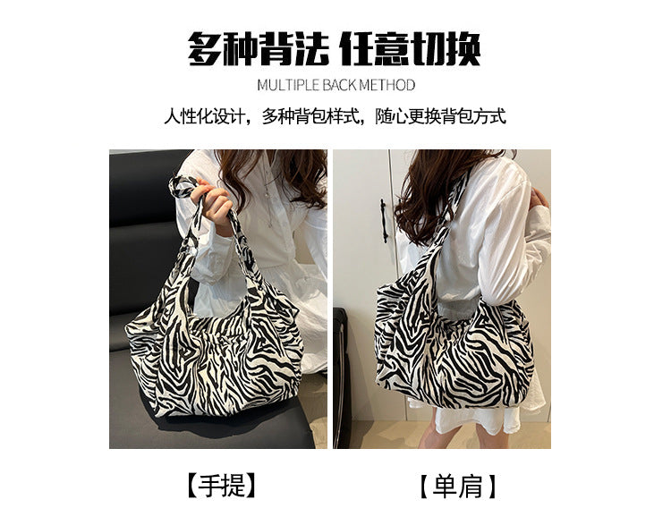 Japanese and Korean Leopard Print ins New Style Single Shoulder Bag Casual Women Versatile Commuting Work Tote Bag Large Capacity Crossbody Bag