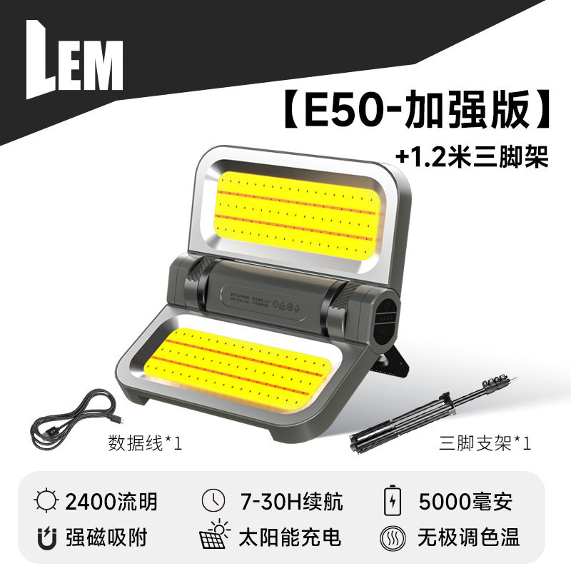 LEM Outdoor Camping Lantern Rechargeable Long Battery Life Solar Emergency Light Home Power Outage Backup Magic Lighting Lamp