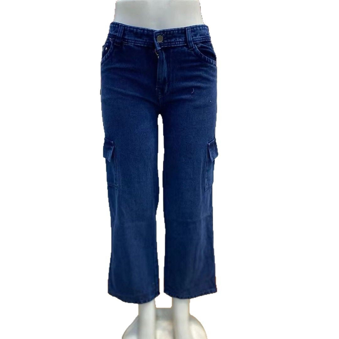 Simple pocket jeans Multi-pocket Women's Jeans Cargo Pants Wholesale cargo jeans