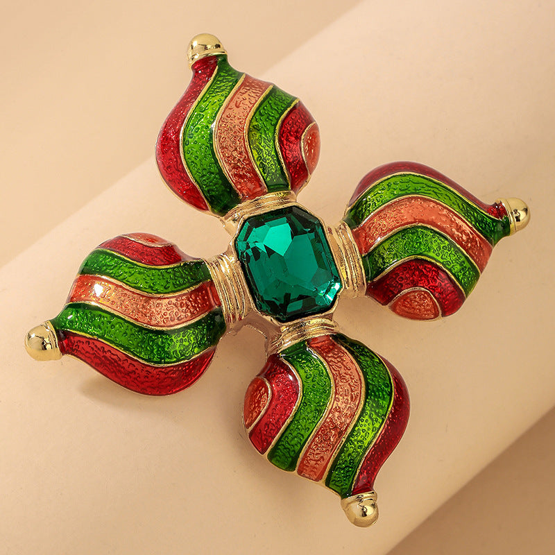Inlaid Diamond Pearl Digital Flower Brooch French Light Luxury Elegant Pin Fashion Niche High-end Suit Accessory for Women