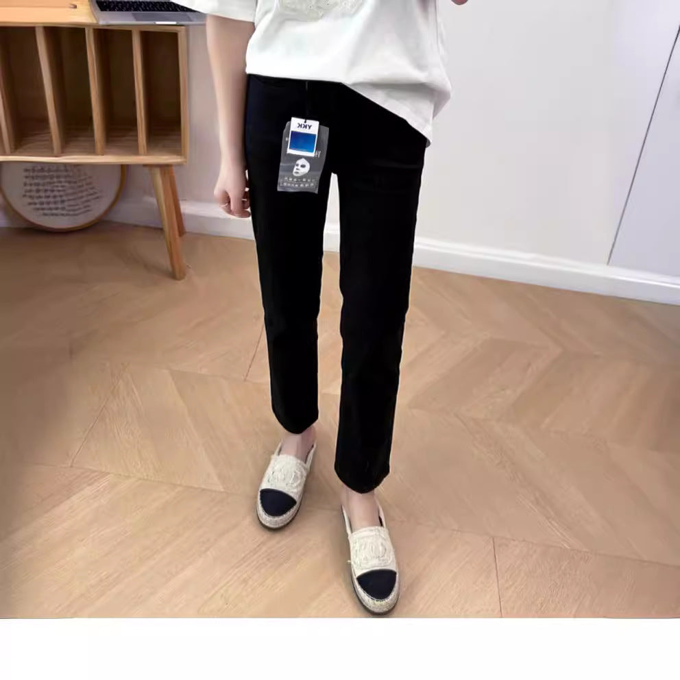 Thin and Soft Mask Pants!Summer Thin Jeans for Women Slimming Petite Nine-point Narrow Straight-leg Pants