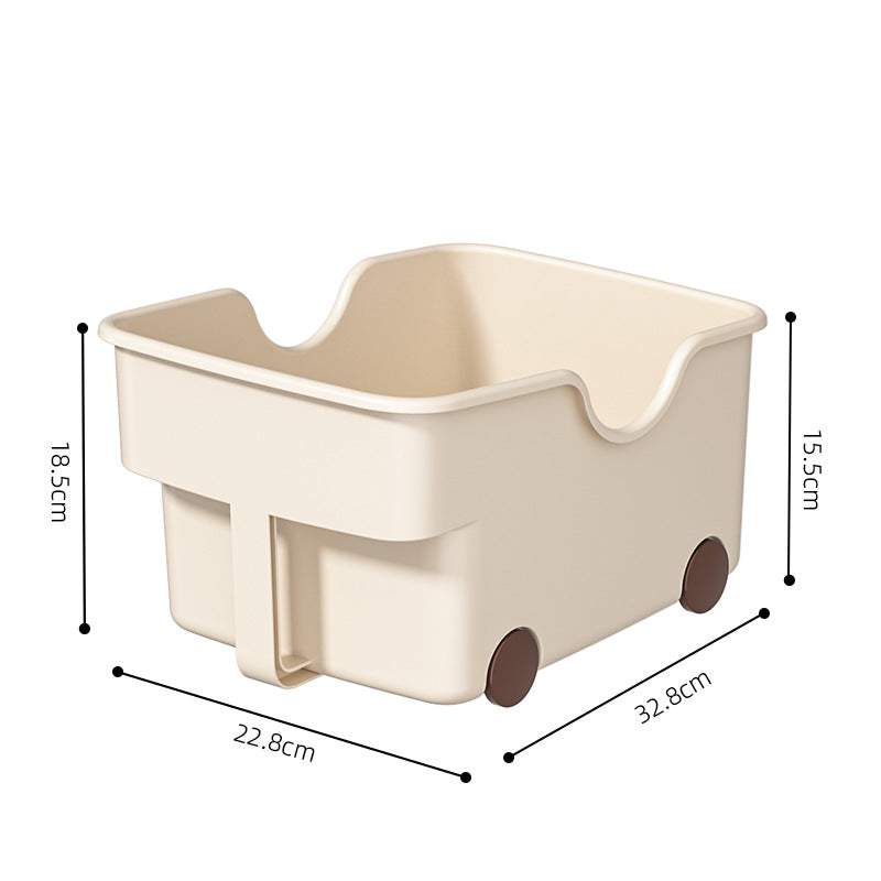 25New Year Storage Box PP Kitchen Cabinet with Handle and Wheels, Toy Spice Cabinet, Storage Box
