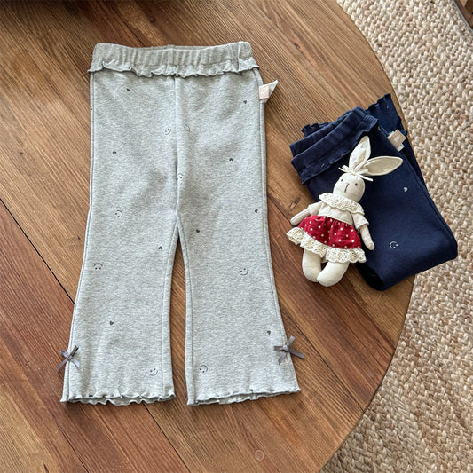 Sweet Little Sister Children's Pants Autumn New Style Girls' Casual Pants Baby Flared Pants Spring and Autumn Girls' Fashionable Leggings