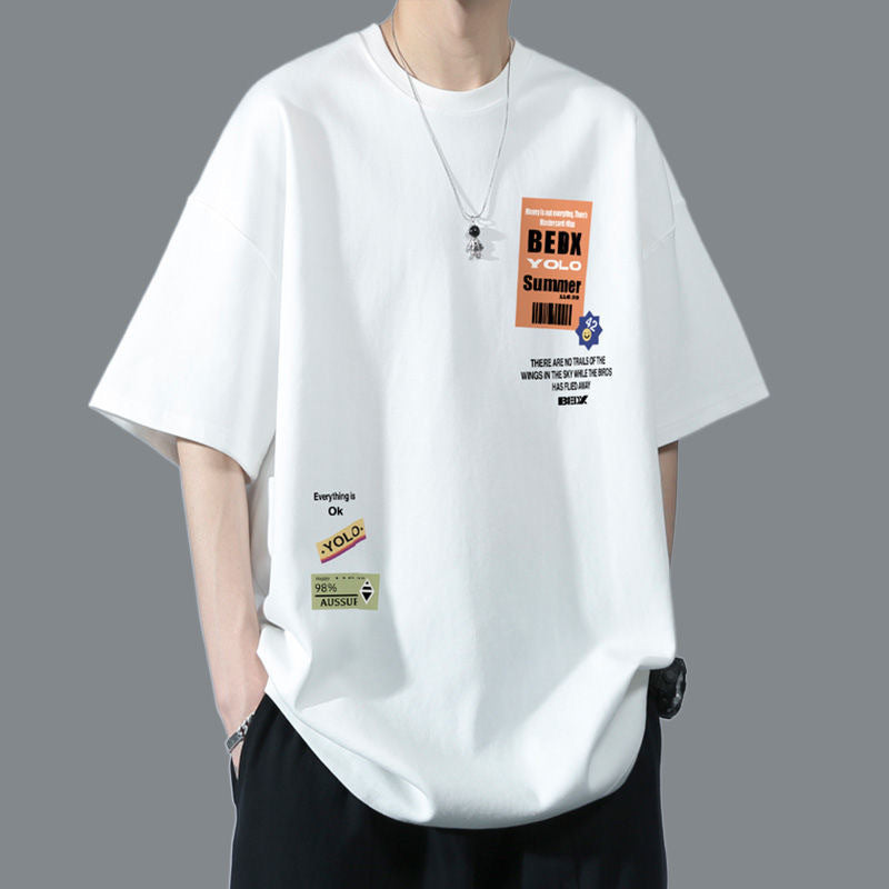 Summer Teenage Suit Boys Short Sleeve T T-shirt Short Sleeve New Style High School Student Trendy Casual Sports Two Pieces