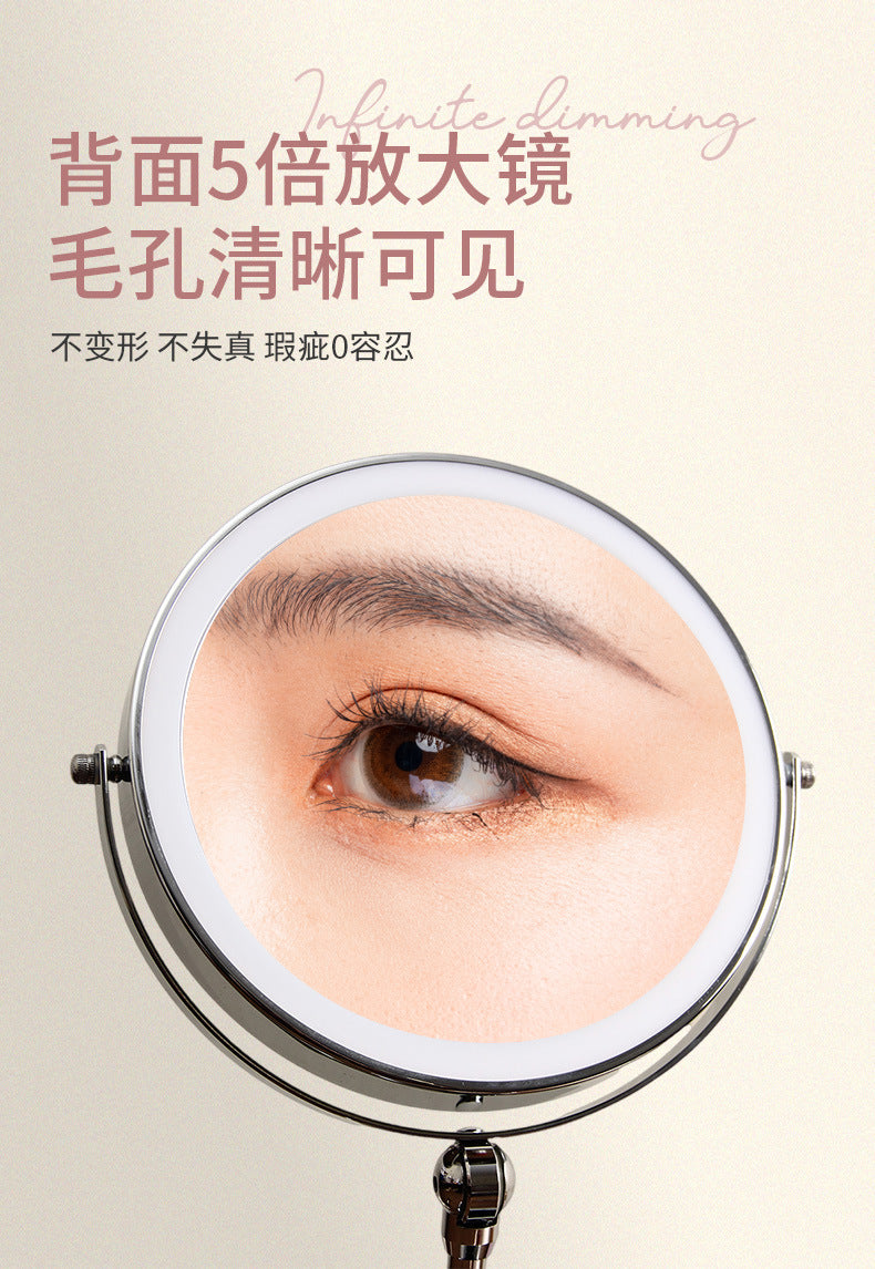 New Folding Makeup Mirror Desktop Magnifying Double-Sided led Light strip smart fill light vanity mirror touch switch