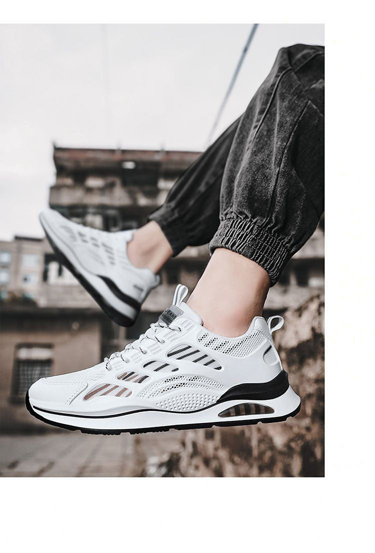 2024Spring Youth New Trend Men's Shoes Korean Style Breathable Versatile White Sneakers Running Student Casual Sports Shoes