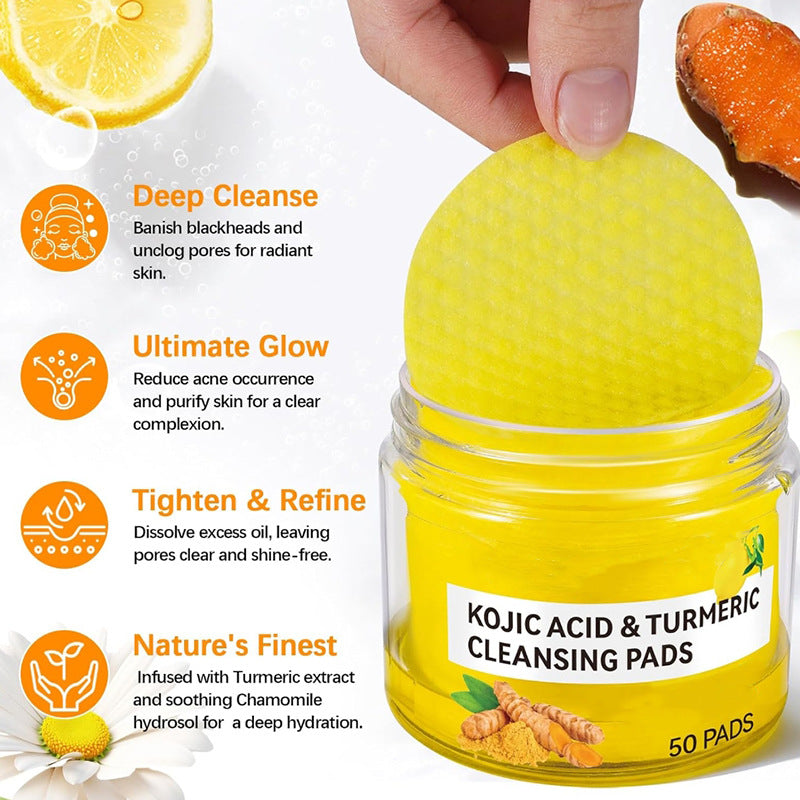 Cross-border foreign trade turmeric cleansing pads Turmeric Cleansing Pad Exfoliating Cleansing Facial Care
