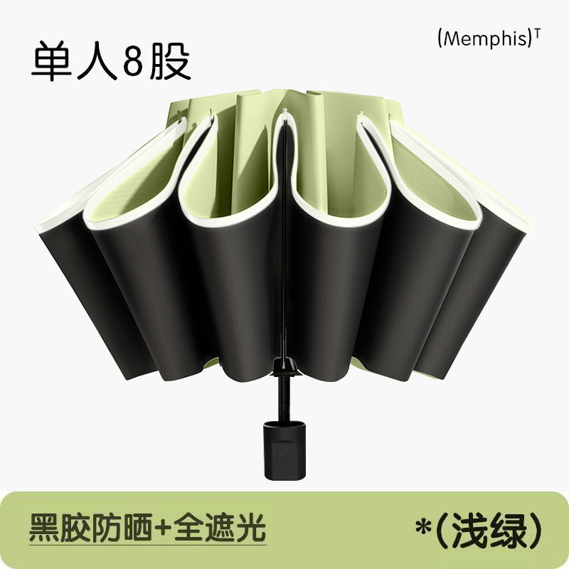 72Fully Automatic Ring Buckle Umbrella Portable Large Custom Wholesale Men's Hook Folding Dual-use for Sun and Rain Women's Special