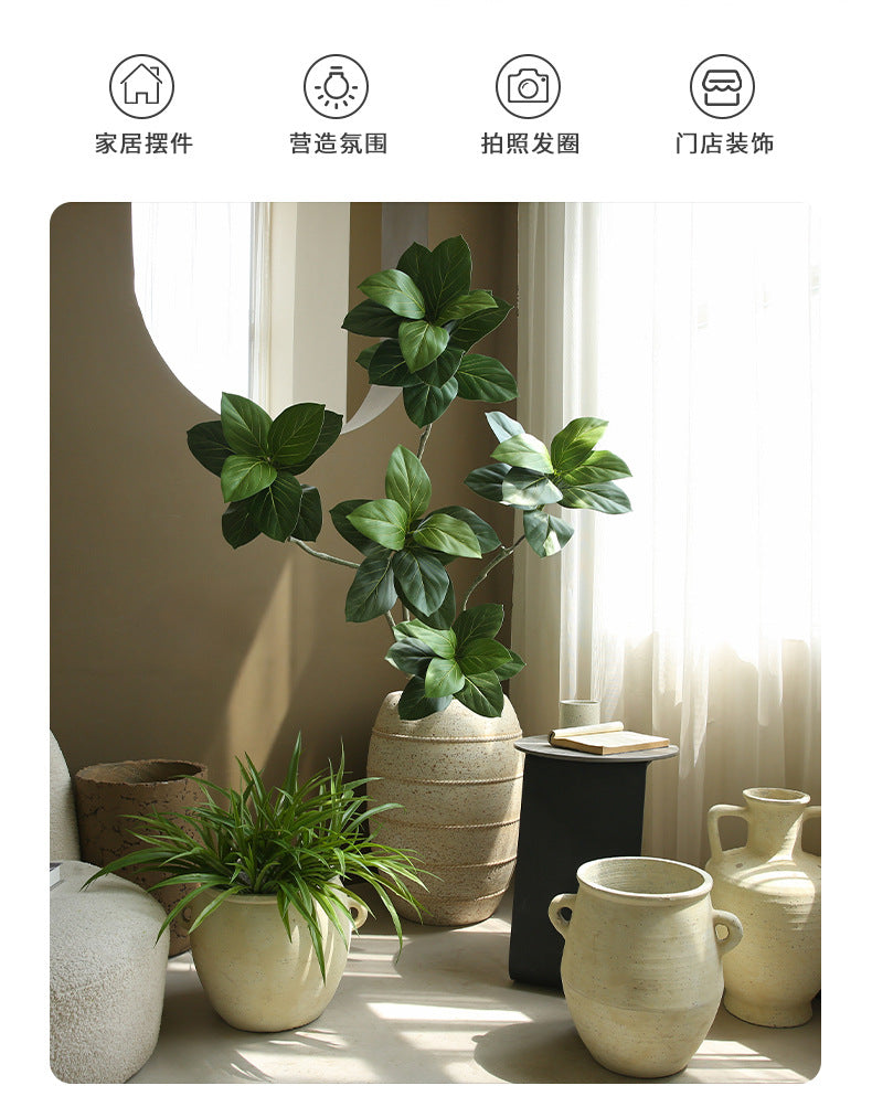 Silent Wind Cement Vase Flower Pot Indoor Living Room Desktop Decoration Entrance TV Cabinet Homestay Soft Decoration Flower Arrangement Ornament