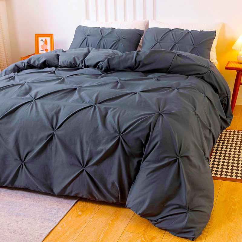 3pcs/set 7In-stock colors AliExpress Amazon ebay Handcrafted Solid Color Duvet Cover Three-Piece Set USA