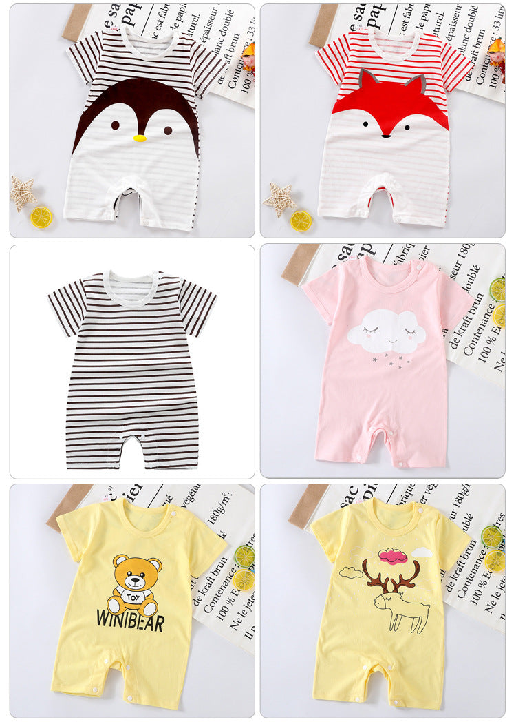 Spring and Summer New Baby Short Sleeve Romper Summer Spring Autumn Thin Newborn Romper a Newborn Short Sleeve Romper A Class