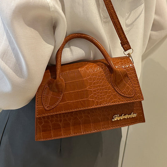 Korean style stone pattern single shoulder bag for women2025New Textured Handheld Small Square Bag Versatile Fashion Simple Crossbody Bag