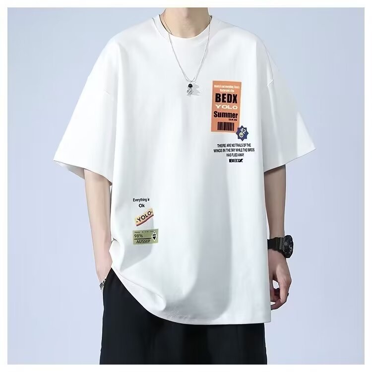 Summer Teenage Suit Boys Short Sleeve T T-shirt Short Sleeve New Style High School Student Trendy Casual Sports Two Pieces