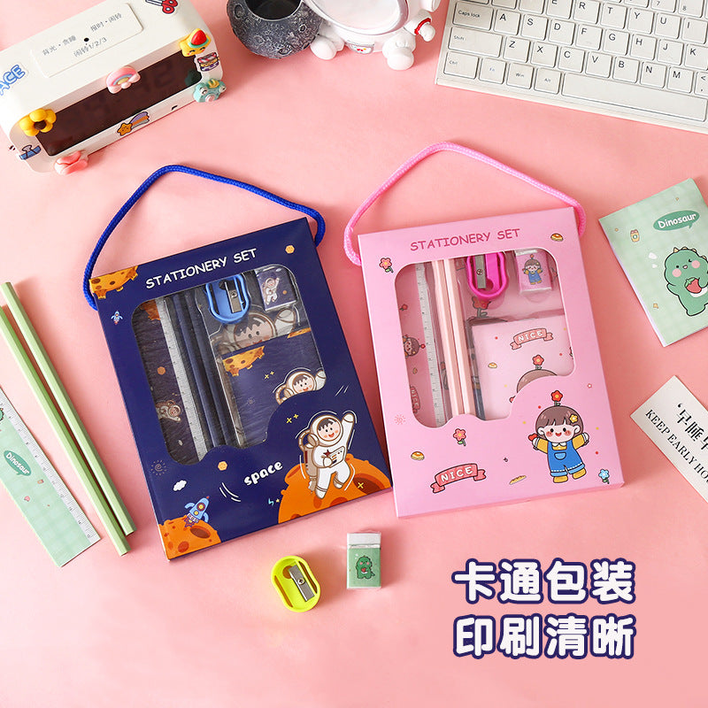 Children's Stationery Set Elementary School Student Reward Small Gift Pencil Six-Piece Set Back-to-School Season Learning Supplies Stationery Wholesale http://detail.1688.com/offer/812439578197.html