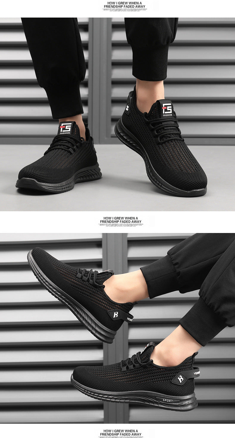 2024Wholesale Dropshipping Casual Sports Shoes Lightweight Breathable Trendy Men's Shoes Summer New Soft Sole Round Toe