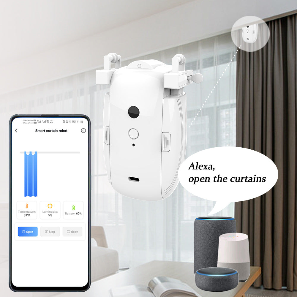 Electric Curtain Motor Smart Home Curtain Assistant Tuya Mobile Remote Control Automatic Smart Curtain Companion