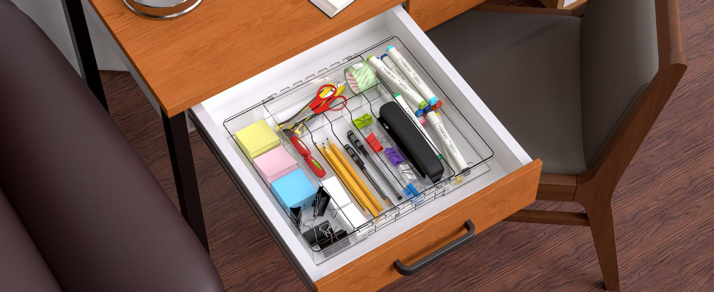 Cross-Border Tableware Kitchen Organizer Box Drawer Expandable Silverware Storage Box Cosmetics Stationery Miscellaneous Divider Expandable Box