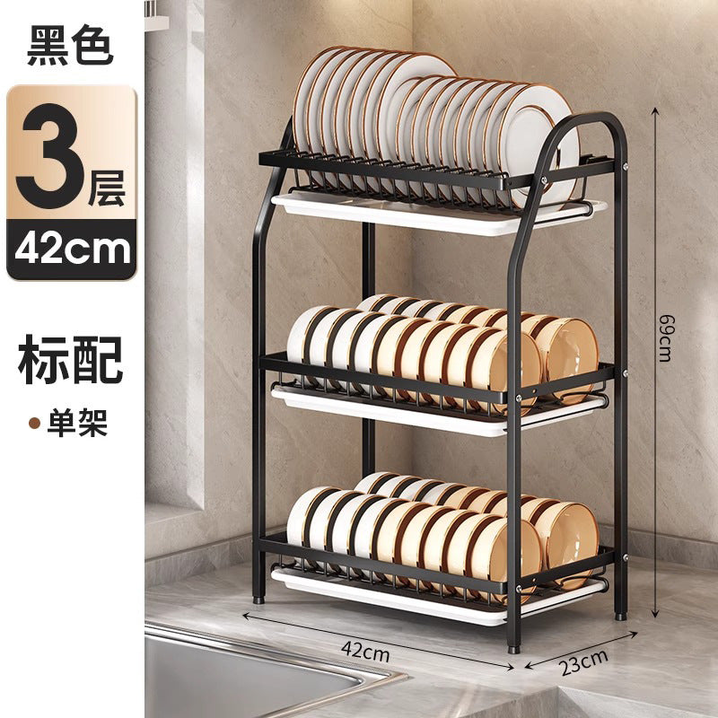 Cross-Border Kitchen Storage Rack Multi-Functional Bowl Dish Plate Knife Rack Chopstick Organizer Household Countertop Multi-Layer Draining Rack