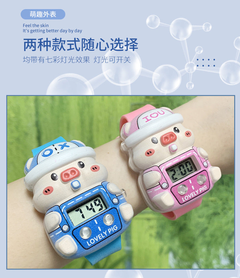 Music Watch Colorful Glowing Cute Cartoon Children's Electronic Watch Toy Elementary School Kindergarten Gift Wholesale