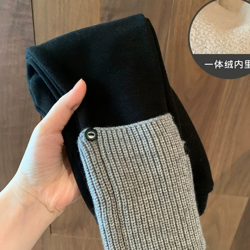 Sweet Little Girl Fleece Sweatshirt New Winter Outfit for Little Girls Korean Style1-8Two-piece set with integrated fleece