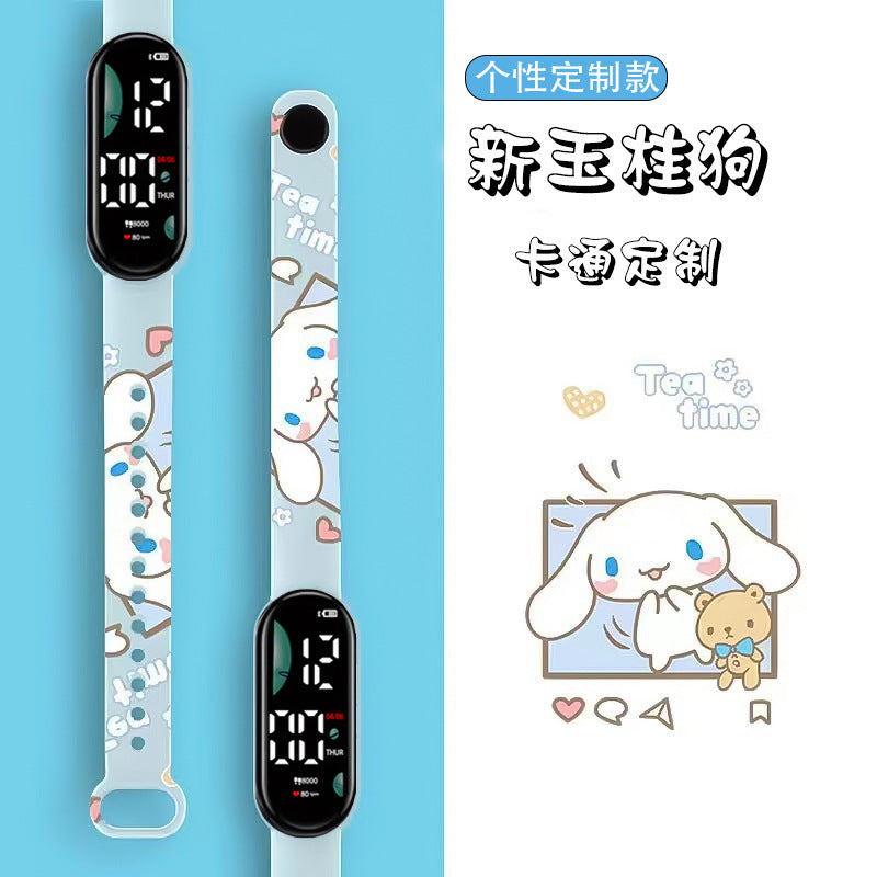 New Pochacco Cartoon Electronic Watch for Students Cute Children's Cartoon Print LED Sports Watches Wholesale