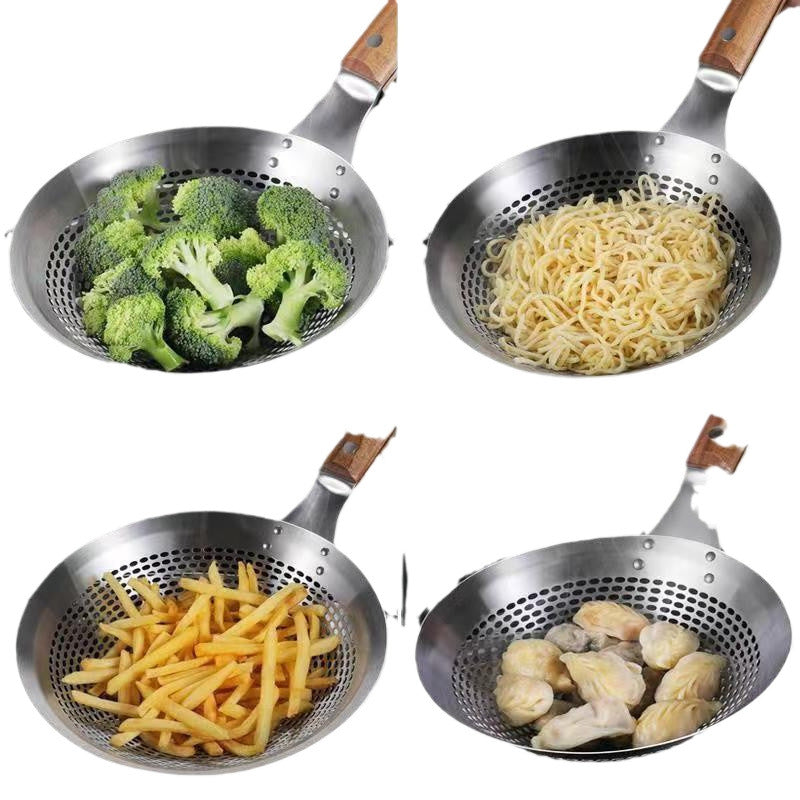 Extra Large Thickened Stainless Steel Strainer for Home Use, Noodle Strainer, Dumpling Strainer, Large Kitchen Oil Strainer, Sieve