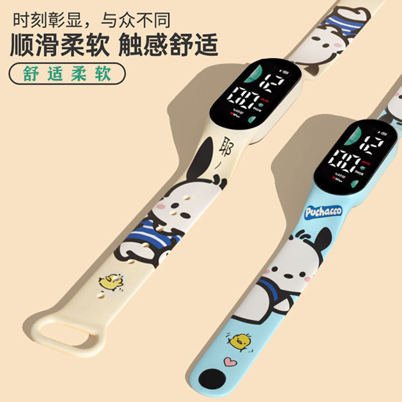 New Pochacco Cartoon Electronic Watch for Students Cute Children's Cartoon Print LED Sports Watches Wholesale