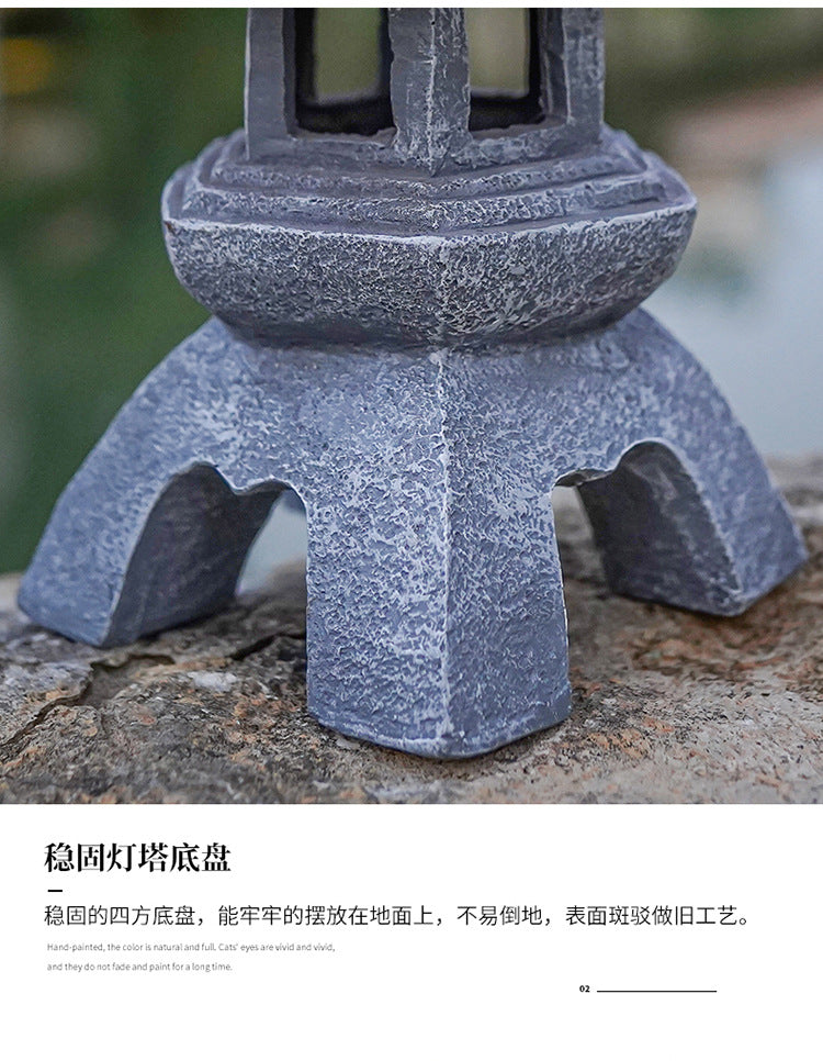 Chinese Antique Style Palace Lantern Solar Outdoor Courtyard Decoration Ornament Garden Villa Balcony Floor Landscape Lamp