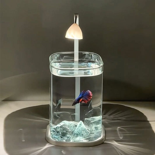 Fish Tank Betta Ultra-clear Small Lazy Glass Tank Living Room Creative Desktop Ornament Sensory Viewing Light