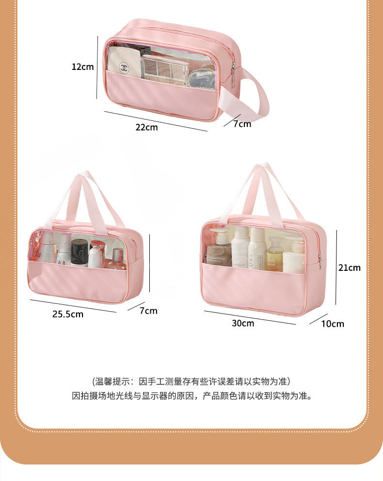 Transparent Cosmetic Bag New Large Capacity Waterproof Visual Portable Women's Travel Toiletry Bag Cosmetic Storage Bag