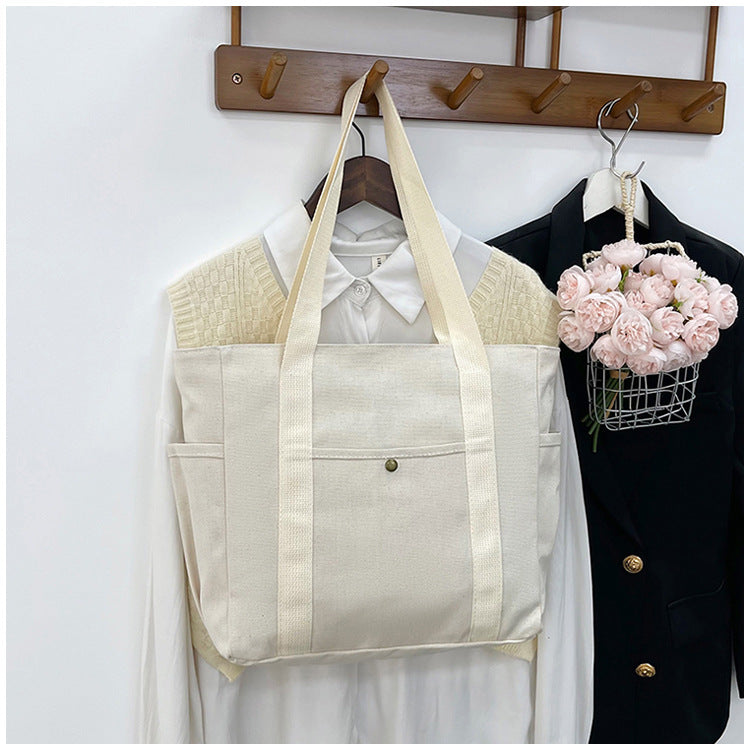 Large Capacity Tote Canvas Bag for Work and Going out Good-looking Commuter's All-Matching Art Student Book One Shoulder Bag Bag