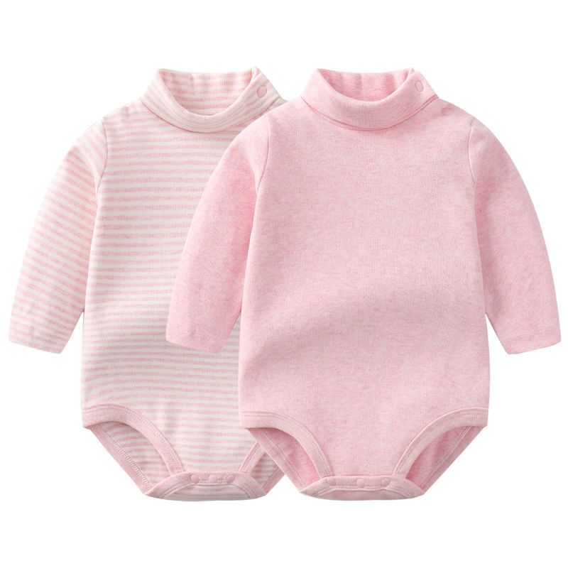 Baby Romper Autumn Winter High Neck Triangle Bodysuit Warm Belly Protection Thickened Base Layer One-Piece Baby Underwear