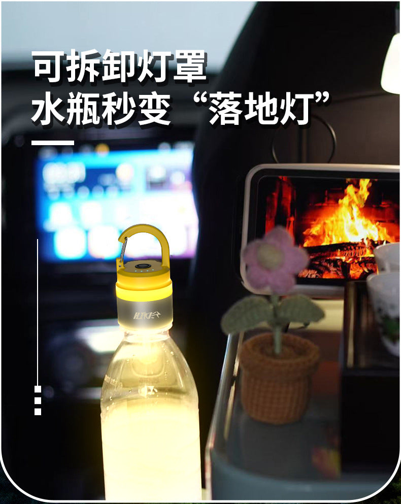 New Outdoor Camping Atmosphere Light Multi-Functional Bottle Light Floor Lamp Multi-Functional Hook Light Emergency Light