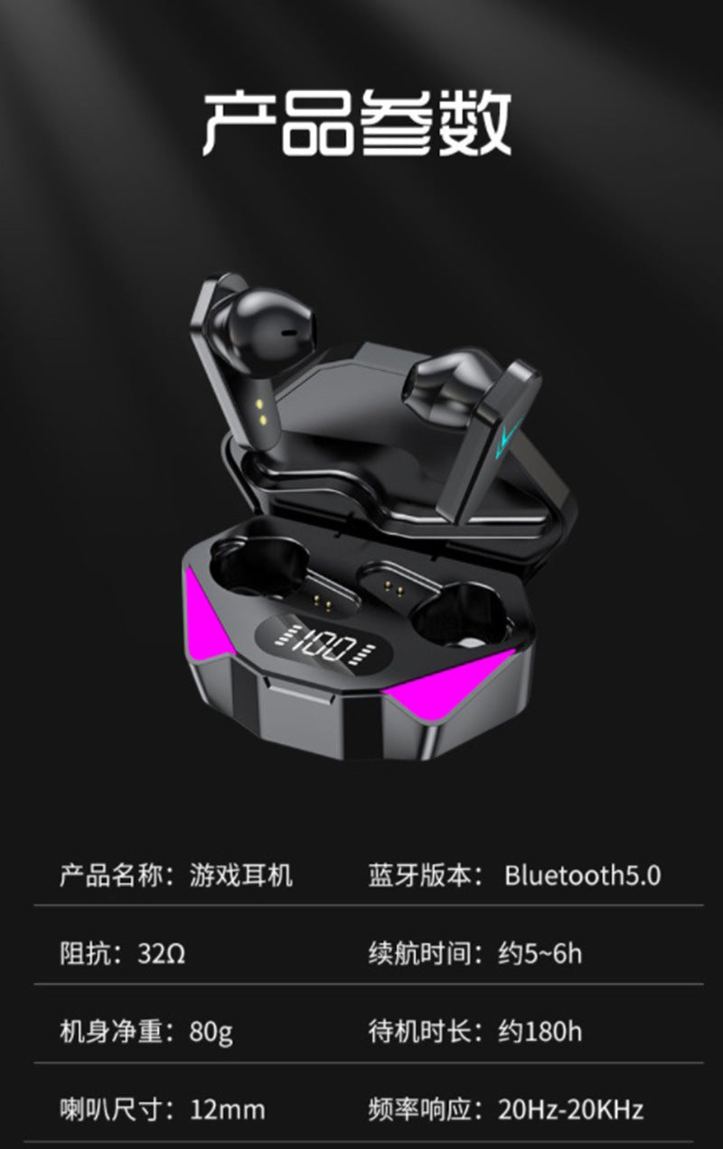 Cross-border Exclusive Hot-Selling Bluetooth Earphones X15Wireless In-Ear Headphones5.3E-Sports Low Latency Digital Display Gaming Headset