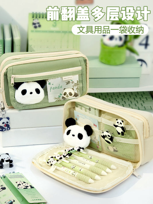 Large Capacity Pencil Case Kawaii Canvas Pencilcase School