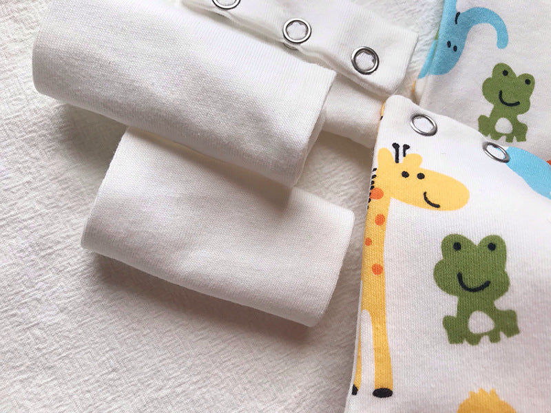 Double Layer Baby Romper Extension Piece Pure Cotton Baby Triangle Romper Crawling Suit One-Piece Bodysuit Extended Cloth Mat