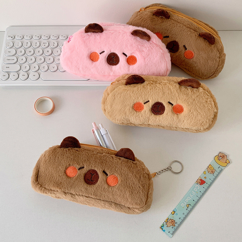 Back-to-School Season Cartoon New Small Animal Shaped Plush Pencil Case Student Stationery Storage Bag Children's Gift Pencil Case http://detail.1688.com/offer/965587364353.html