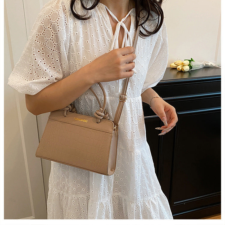 Large Capacity Patchwork Spring2025Casual New Korean Style Trendy Fashion European and American ins Single-shoulder Handheld Small Square Bag