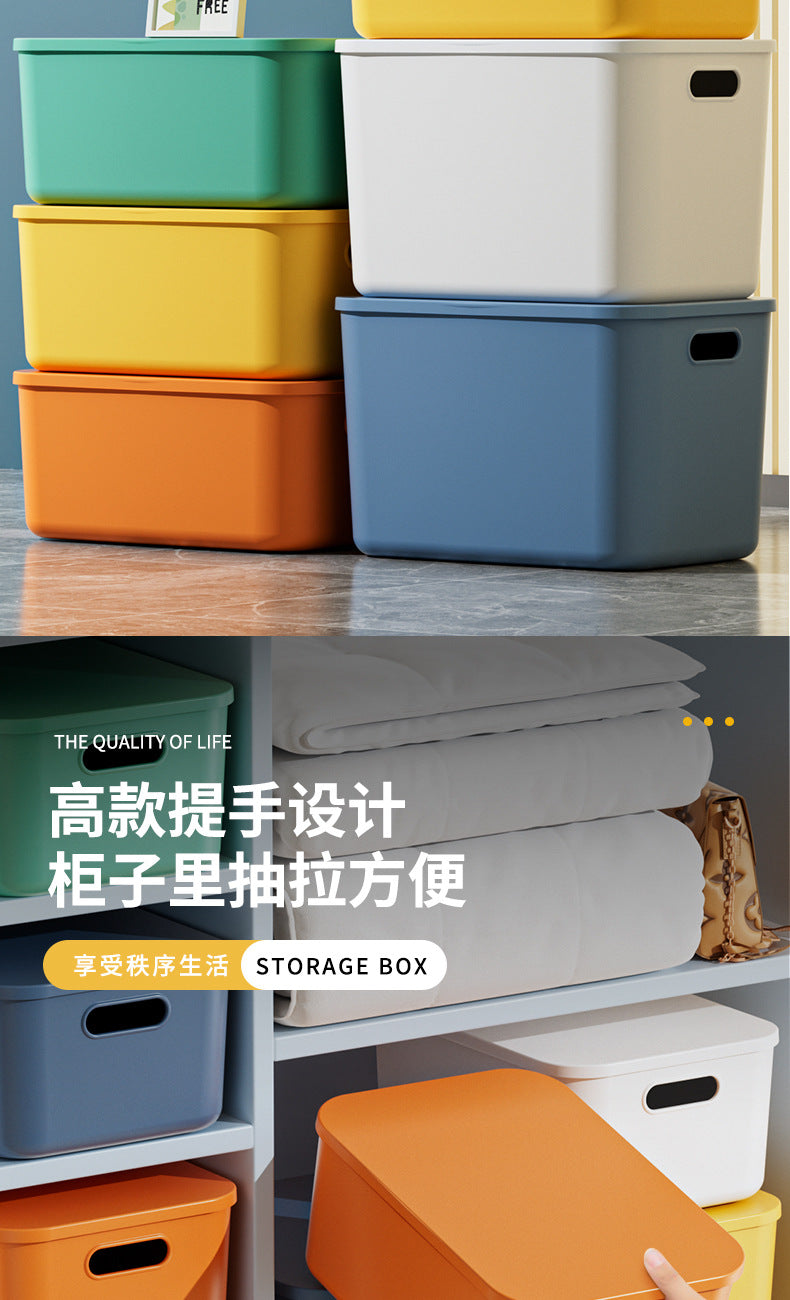 Storage Box Desktop with Lid Plastic Miscellaneous Snacks Cosmetics Box Rectangular Storage Basket Storage Box Organizing Box